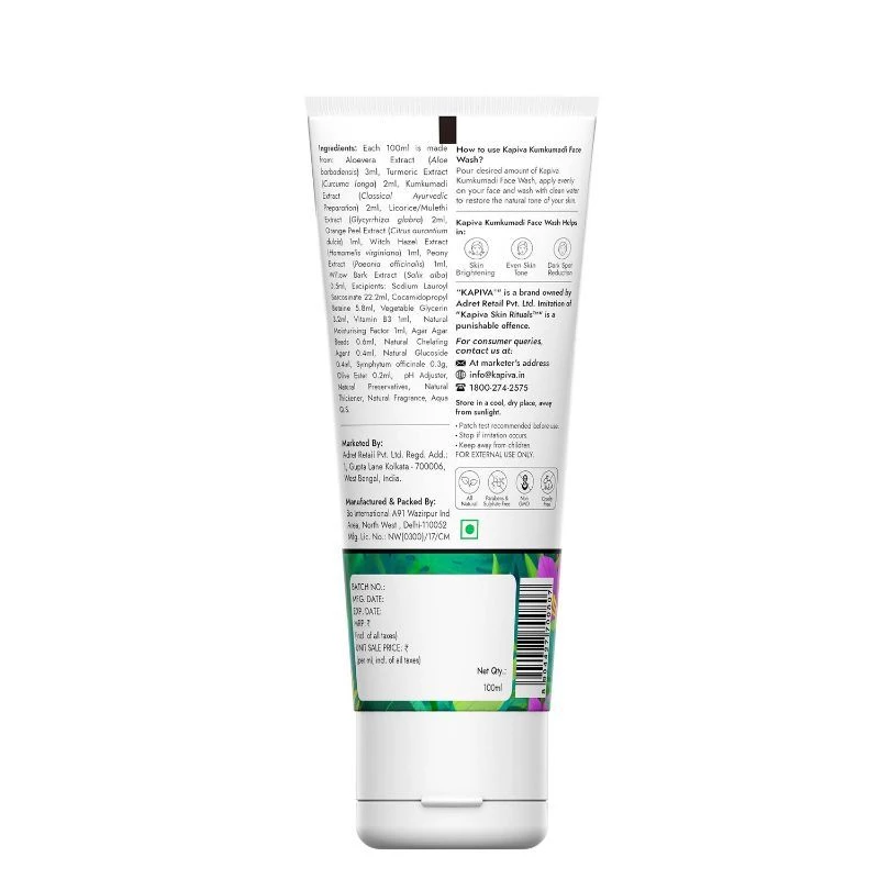 Kapiva Ayurveda Skin Rituals Kumkumadi Glow Face Wash, 100 ml-4.webp